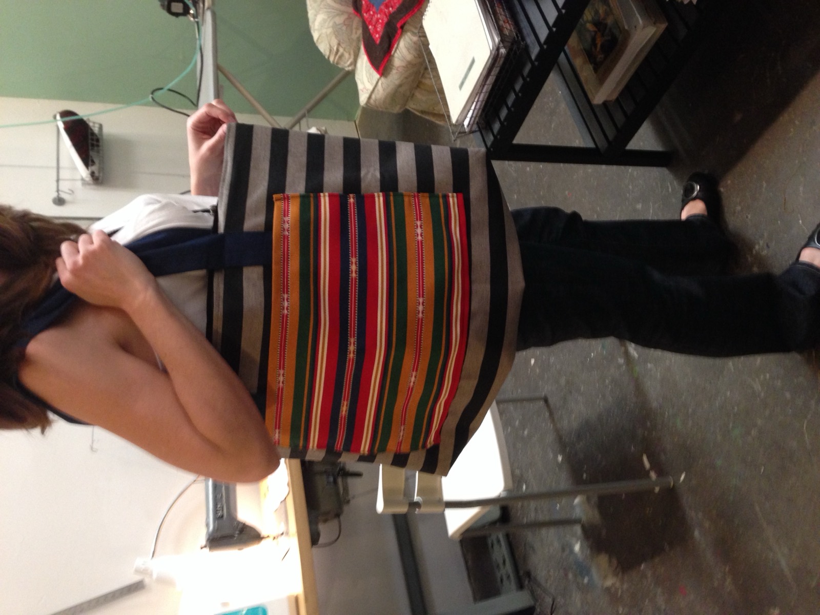 Bags made in a sewing lesson
