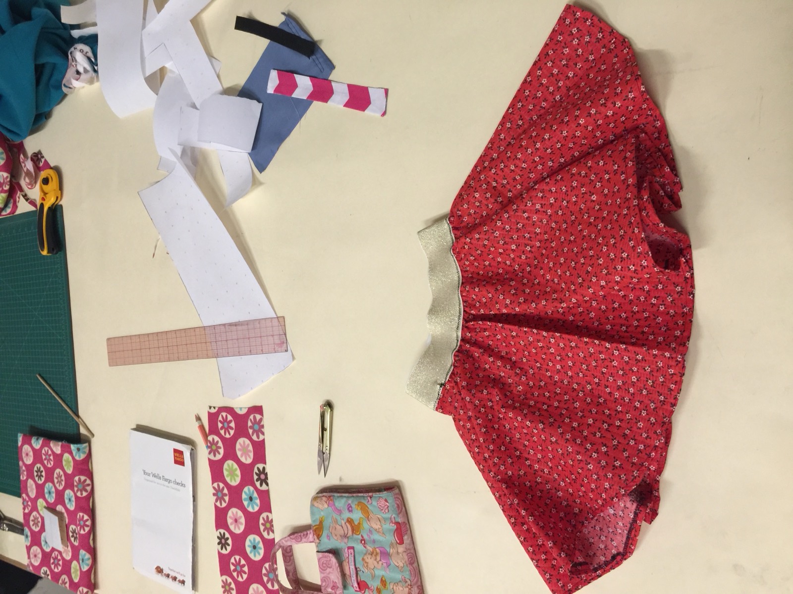 Skirts made in a sewing lesson