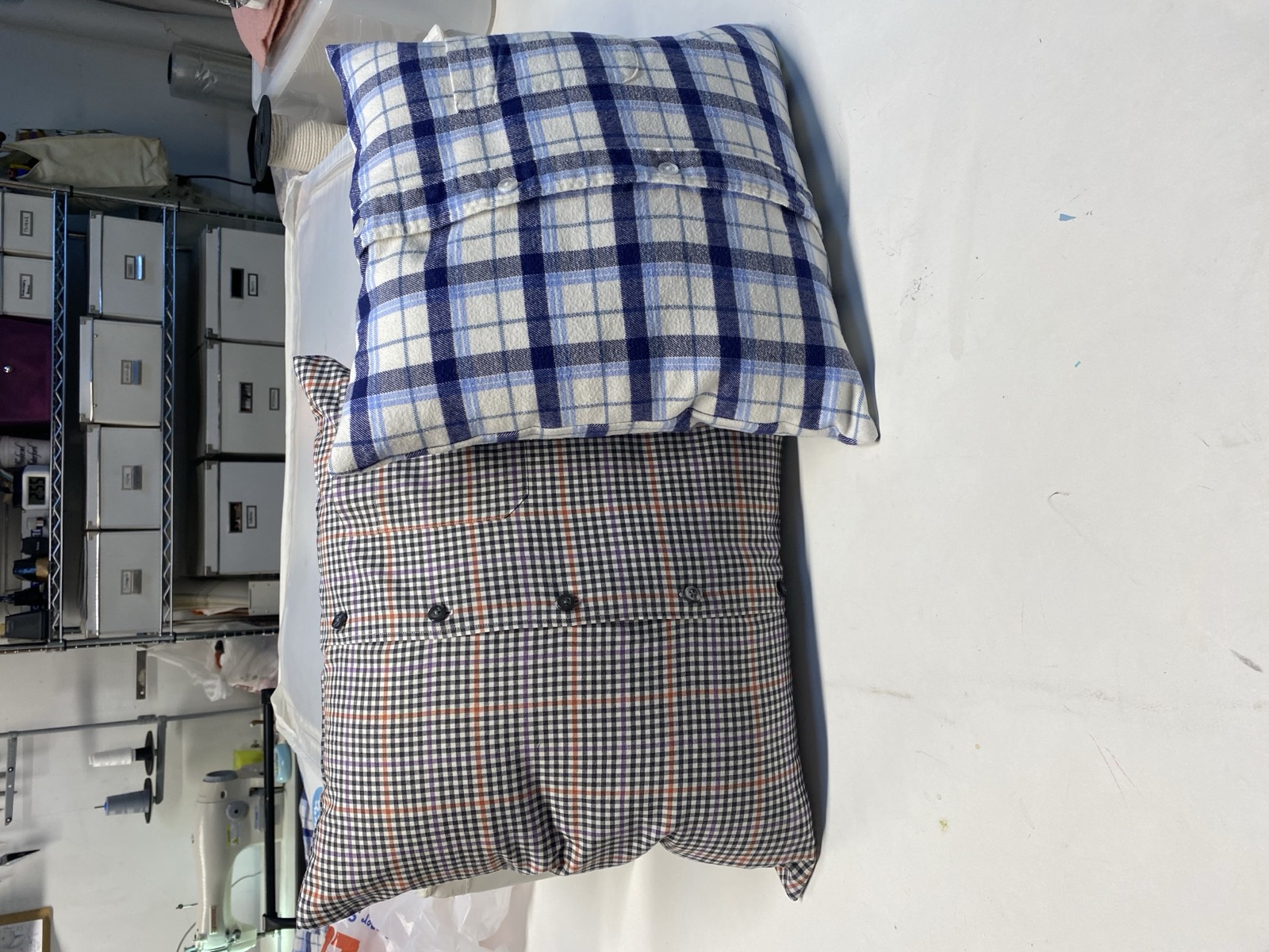 Upcycled memory shirt pillows